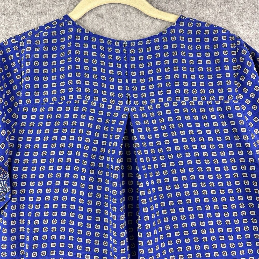 Madewell Blue Patterned Short-Sleeve Blouse - Picture 7 of 13